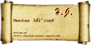Hentes József névjegykártya